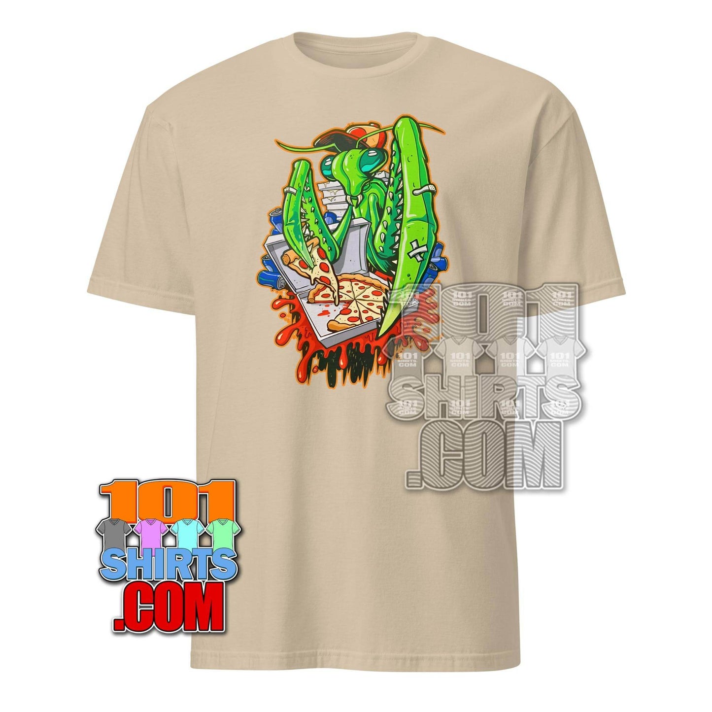 101SHIRTS Mantis Pizza T-Shirt Fun Graphic Tee - 101SHIRTS
