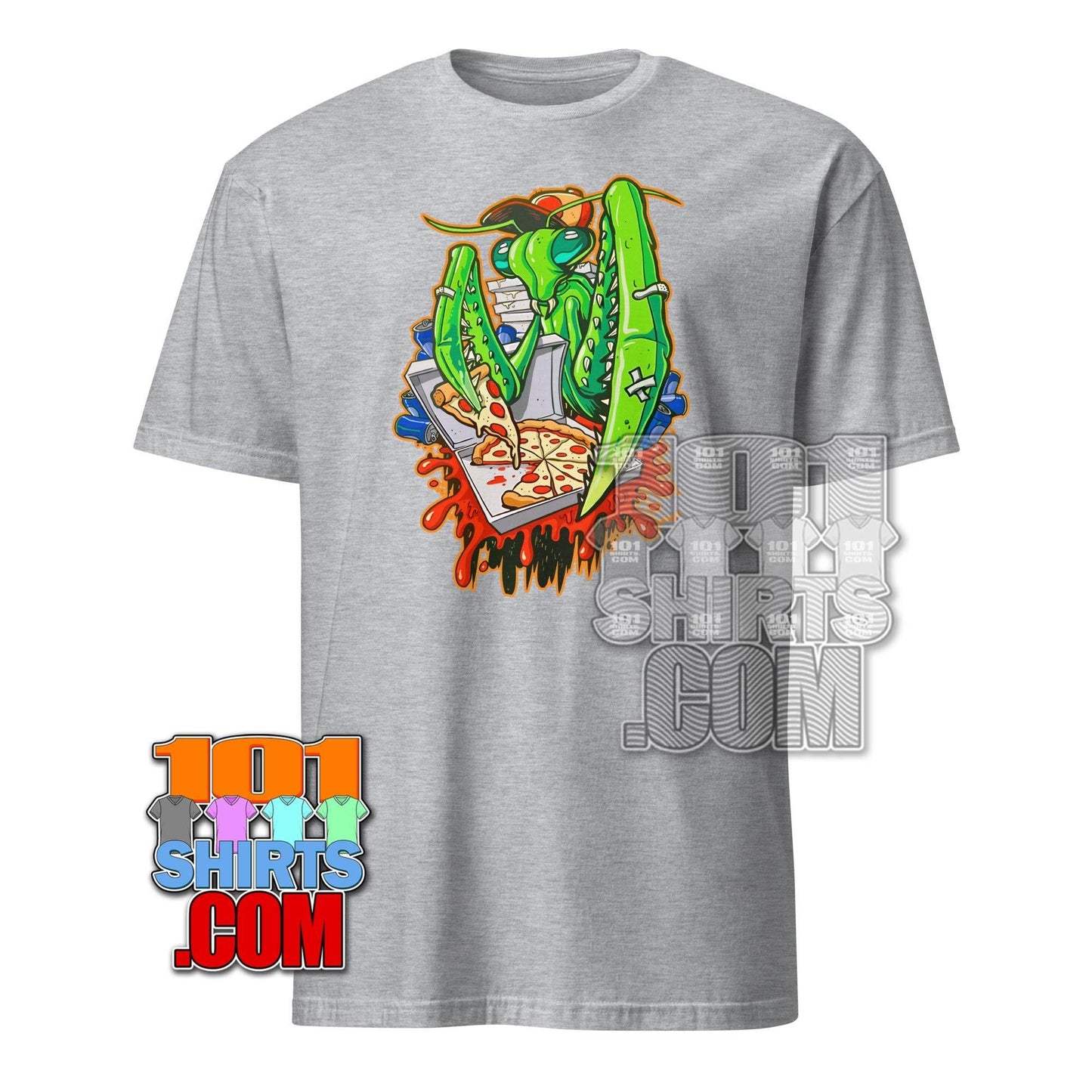 101SHIRTS Mantis Pizza T-Shirt Fun Graphic Tee - 101SHIRTS