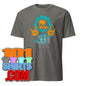 Gray funny Einstein t-shirt with colorful cartoon graphic and hand signs by 101SHIRTS