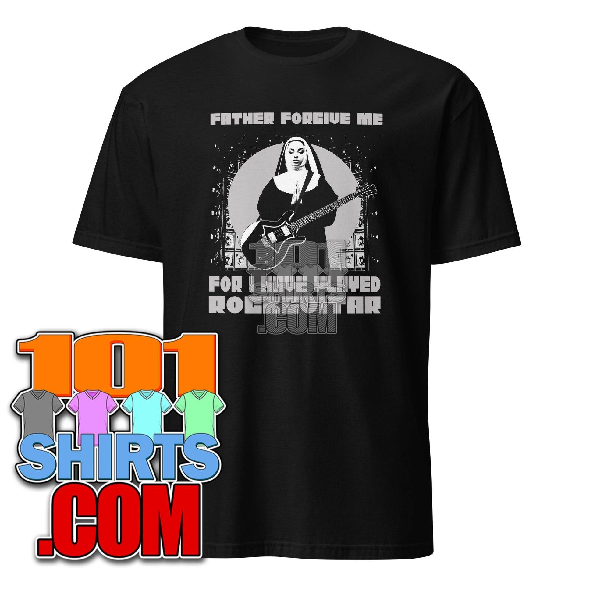 101SHIRTS Funny Rock Guitar Nun T-Shirt - 101SHIRTS