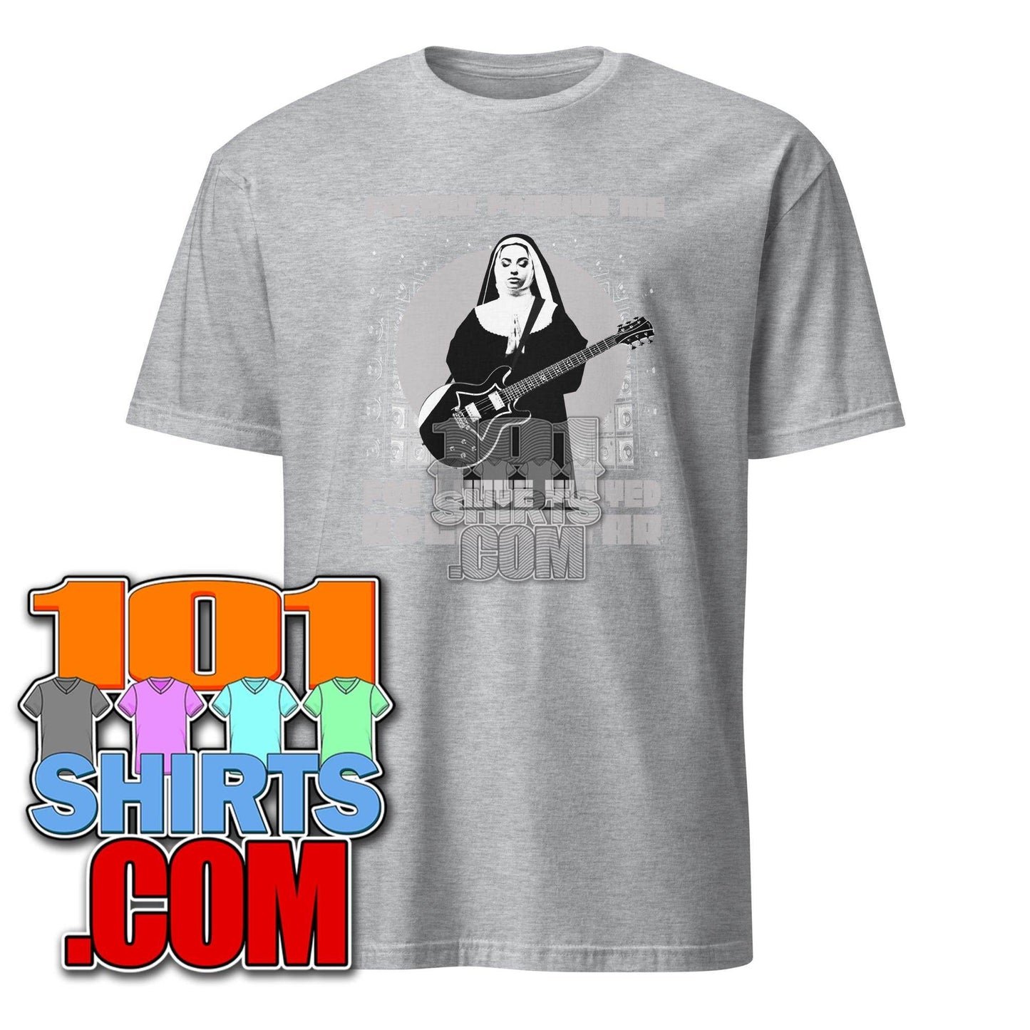 101SHIRTS Funny Rock Guitar Nun T-Shirt - 101SHIRTS