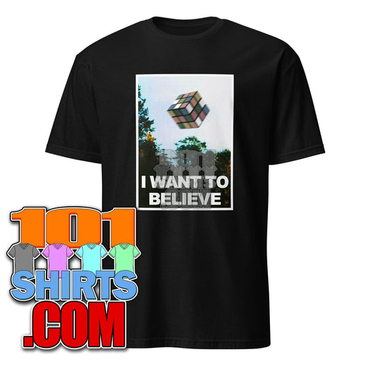 I want to believe Rubick Cube Rubix Rubicks Game Cube X-Files Funny T-Shirt - 101SHIRTS