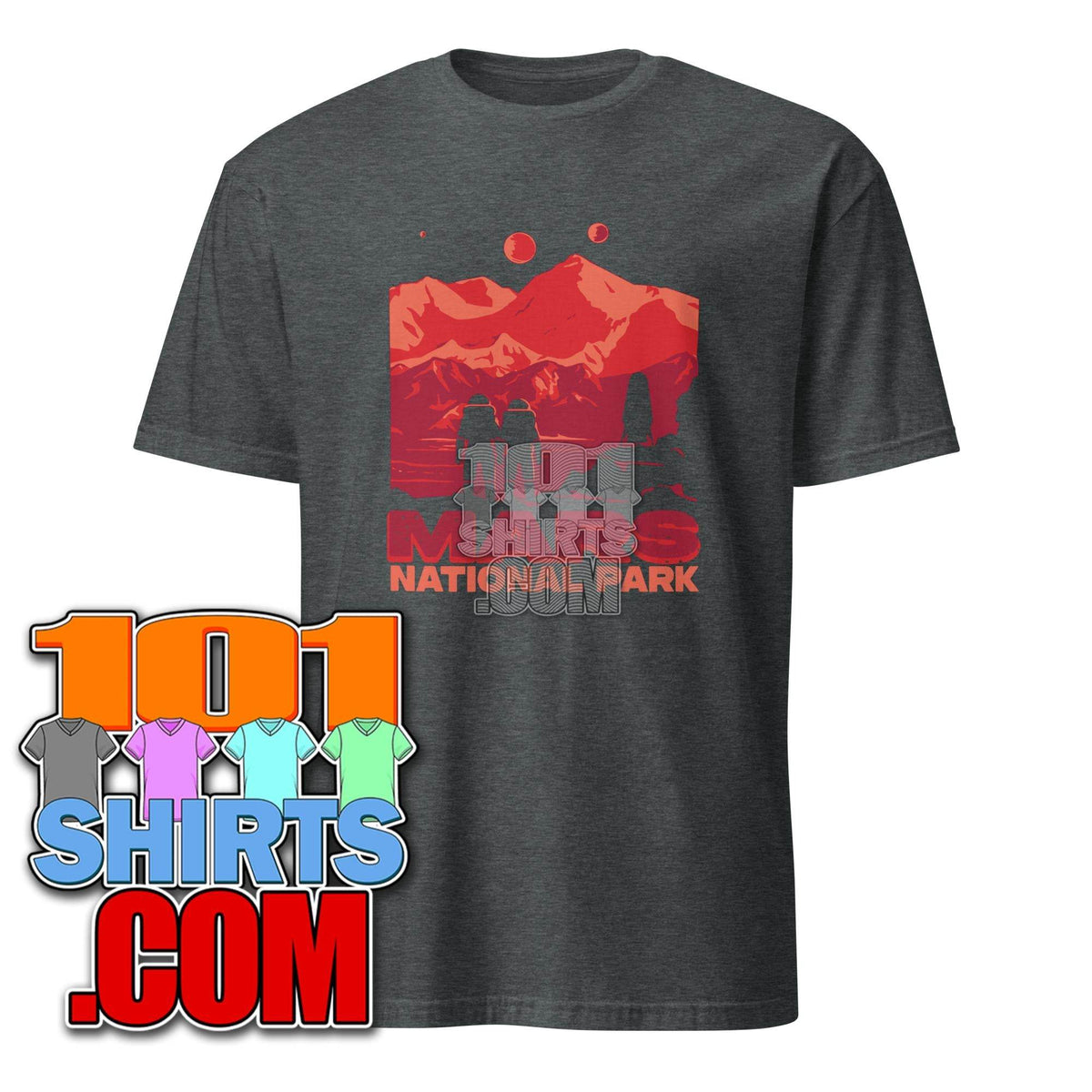 Gray Mars National Park t-shirt featuring a vibrant graphic of mountains and the park name