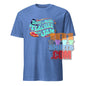 Blue 101SHIRTS music teacher t-shirt with colorful Being a Music Teacher is My Jam design
