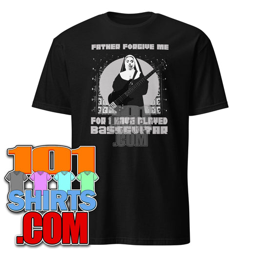 101SHIRTS Rock Music Nun Shirt Funny Bass Guitar Tee - 101SHIRTS