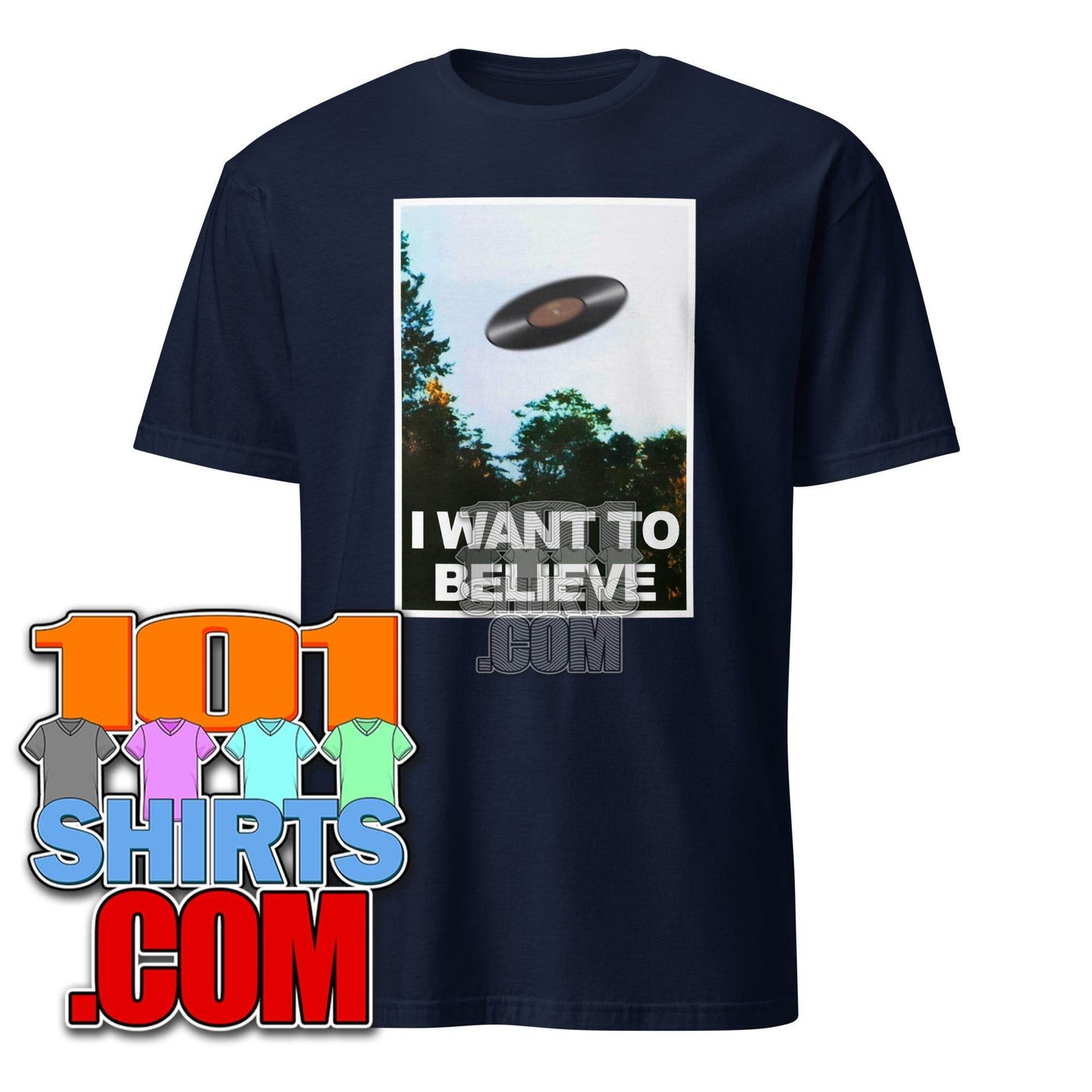 I want to believe Flying Vinyl Music LP X-Files Poster Funny T-Shirt - 101SHIRTS
