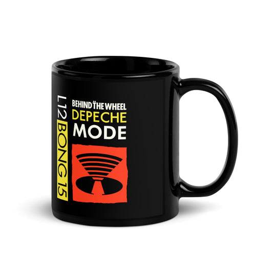 1987 Depeche Mode mug in black featuring Behind The Wheel 