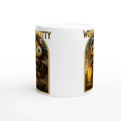 Wonder Kitty Mug - Hello Kitty & Wonder Woman Superhero Mashup, Powerful DC Comics Fan Gift, Coffee Cup - 101SHIRTS
