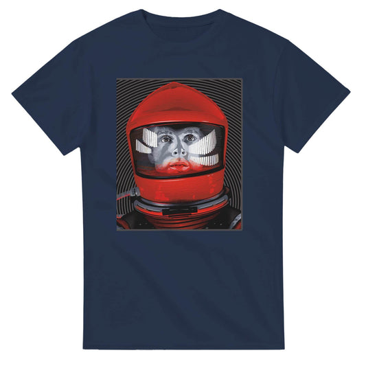 Navy 2001 a space odyssey t-shirt with red astronaut helmet graphic by 101SHIRTS
