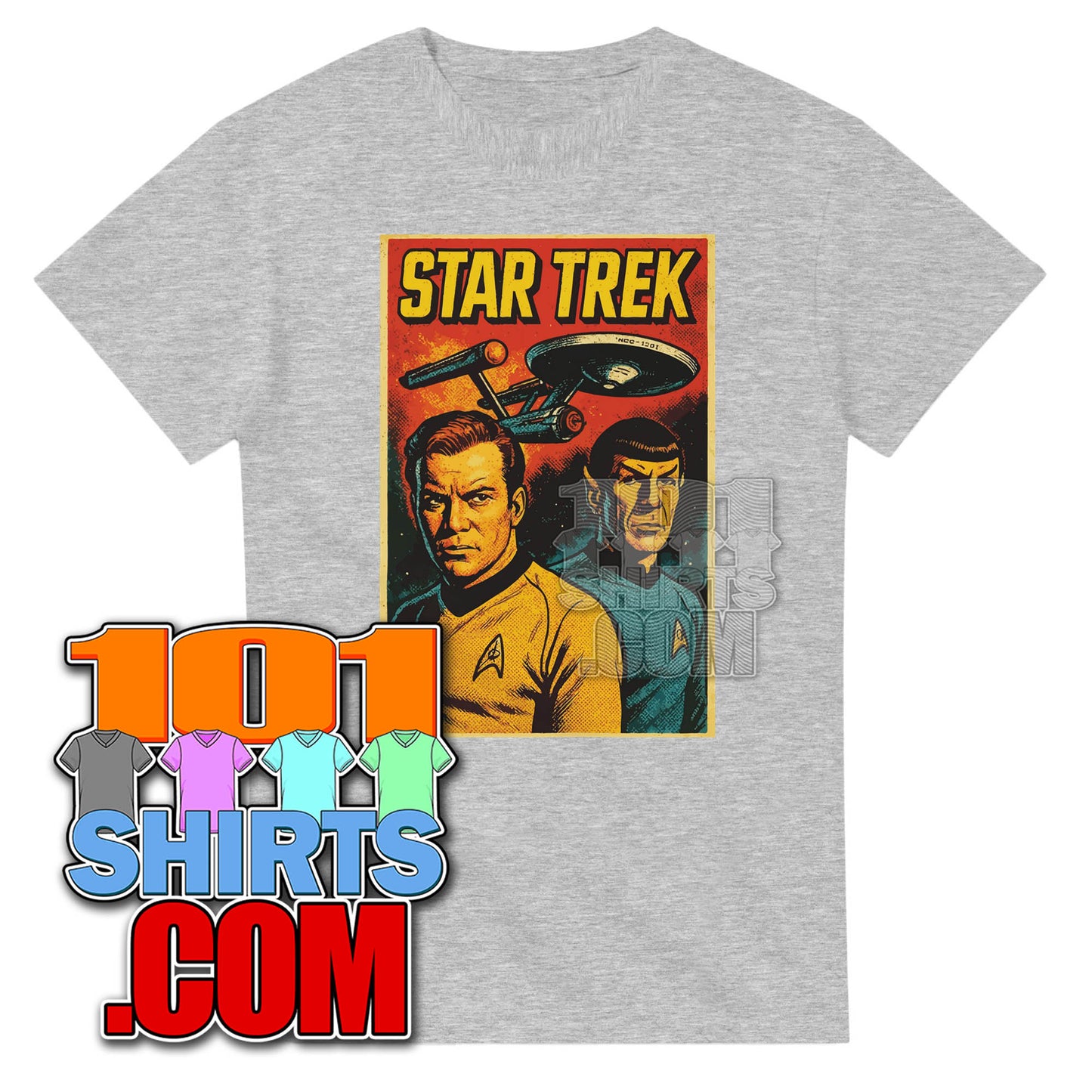 Star Trek The Original Series T-Shirt - Kirk Spock  Retro Vintage Sci-Fi Tee