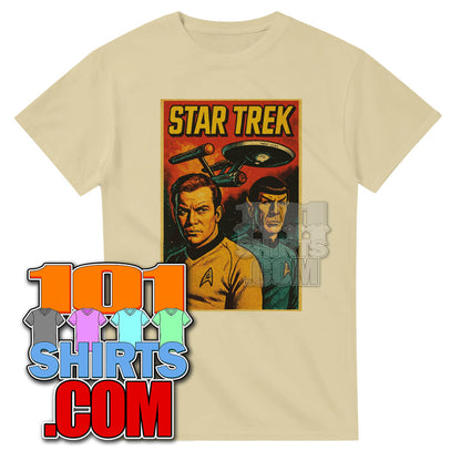 Star Trek The Original Series T-Shirt - Kirk Spock  Retro Vintage Sci-Fi Tee