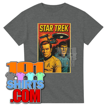 Star Trek The Original Series T-Shirt - Kirk Spock  Retro Vintage Sci-Fi Tee