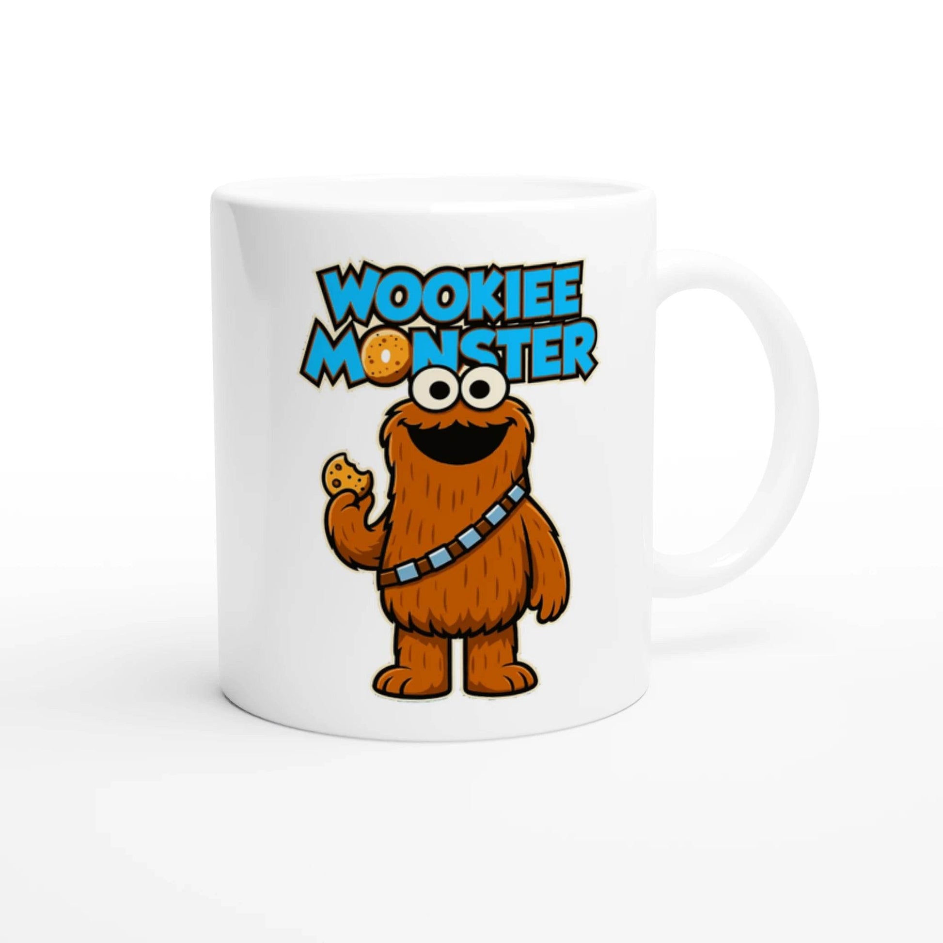 Wookiee Monster Mug - Funny Star Wars & Sesame Street cookie monster Parody, Cute Sci-Fi Coffee Cup - 101SHIRTS