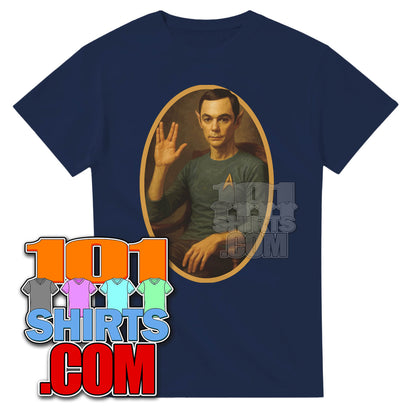Sheldon Cooper in Star Trek Spock Costume T-Shirt  The Big Bang Theory TV Show Crossover  Funny Tee