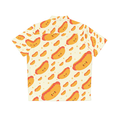Japanese Manga Kawaii Character Hot Dog Party Funny Hawaiian Aloha Shirt