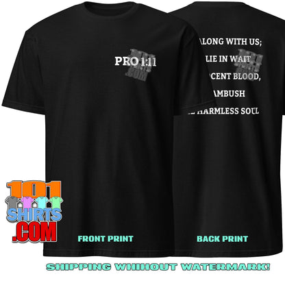 A WORKING MAN MOVIE Jason Statham Pro 1:11 Proverbs Bible Verse T-Shirt - 101SHIRTS