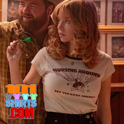 Americana Movie 2023 Sydney Sweeney Horsing Around T-Shirt