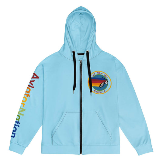 Aviator Nation Malibu California Adam Sandler Oscars Outfit 2025 Blue Zip Hoodie - 101SHIRTS
