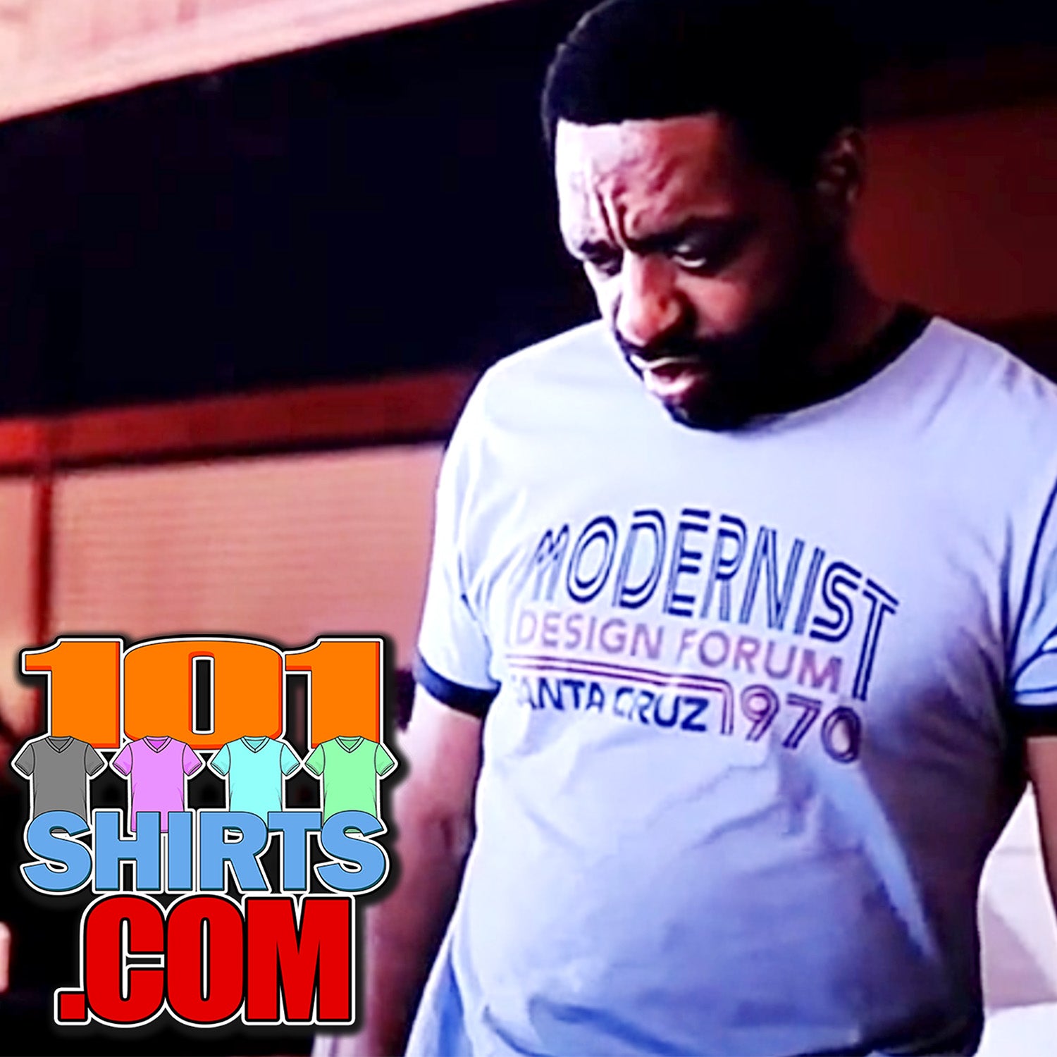 Backrooms Movie Chiwetel Ejiofor as Clark Modernist Design Forum Santa Cruz 1970 Ringer T-Shirt