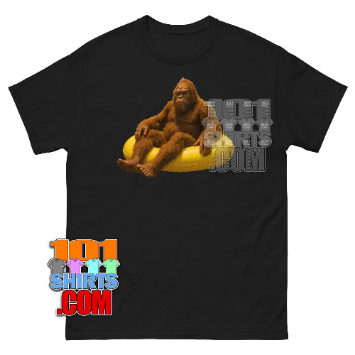 Bigfoot River Float T-Shirt Funny Sasquatch Relaxing Tee