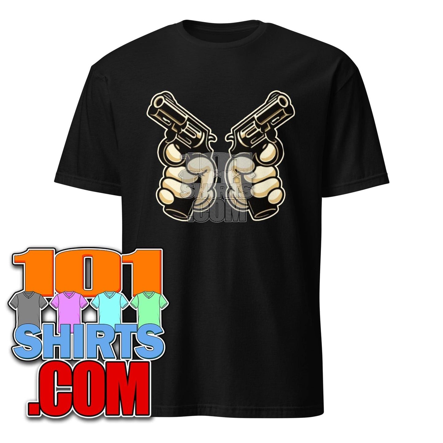 Cartoon Hands Toon Revolvers Guns T-Shirt