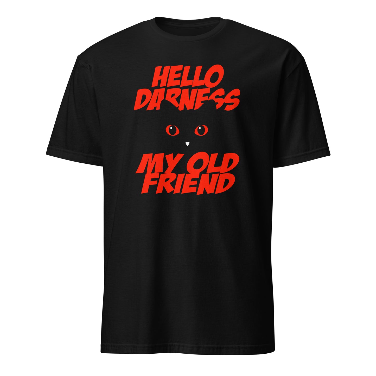 Cat Hello Darkness My Old Friend Black Cat T-Shirt