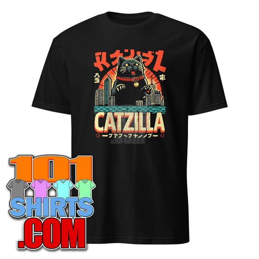 Catzilla Funny Cat Lover Kitten Kitty Japanese Vintage T-Shirt - 101SHIRTS