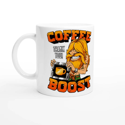 "Coffee Boost" Mug - Energetic Coffee Lover Gift, Humorous Morning Cup, Workout Fuel Mug