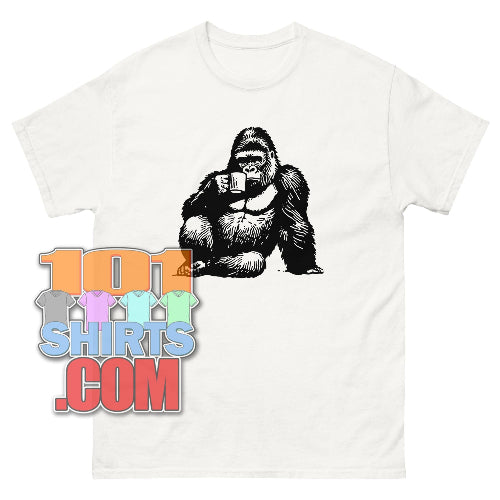 Coffee Gorilla T-Shirt Morning Brew Ape Tee Caffeine Lover Gift