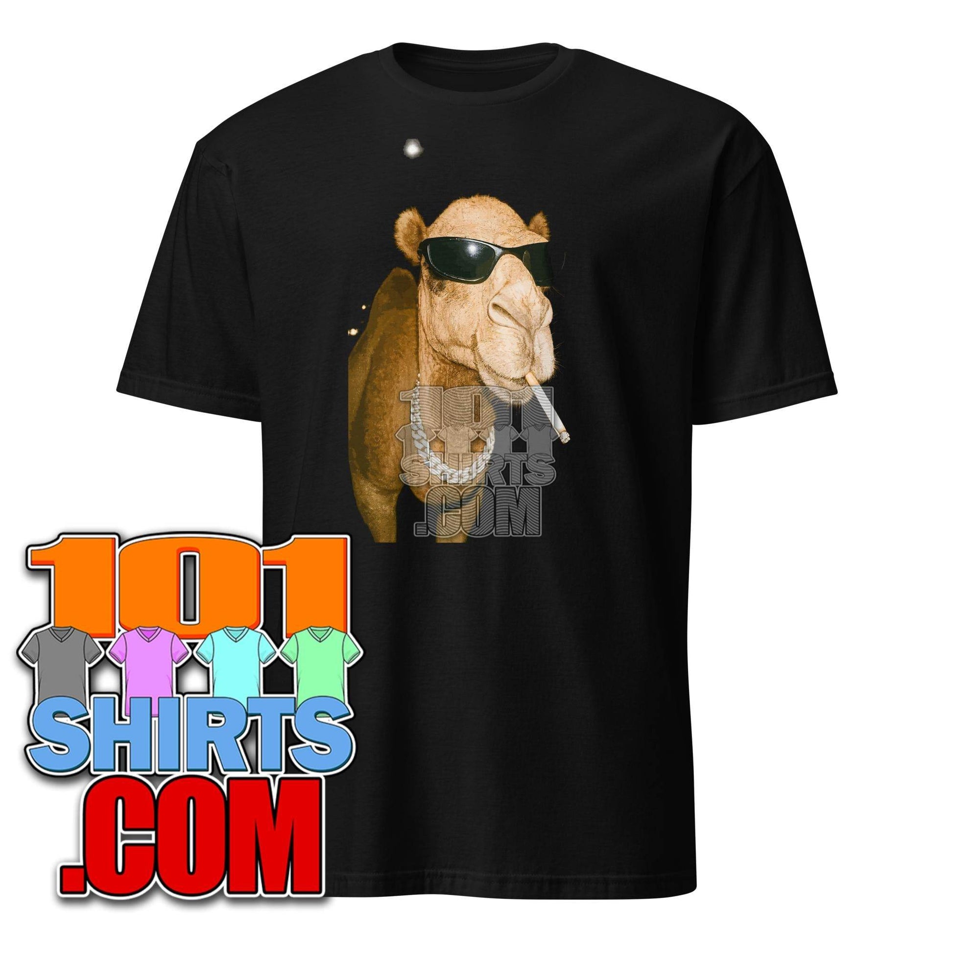 Cool Camel Smoking Sunglasses T-Shirt - Funny Animal Tee - Unique Graphic Shirt - Hipster - 101SHIRTS