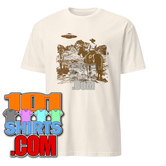 Cowboy on Horse Rodeo UFO Alien Vintage Retro Vintage T-Shirt