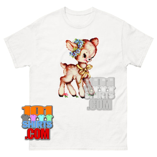 Cute Retro Fawn T-Shirt | Vintage Deer & Flowers Tee | Adorable Animal Gift - 101SHIRTS