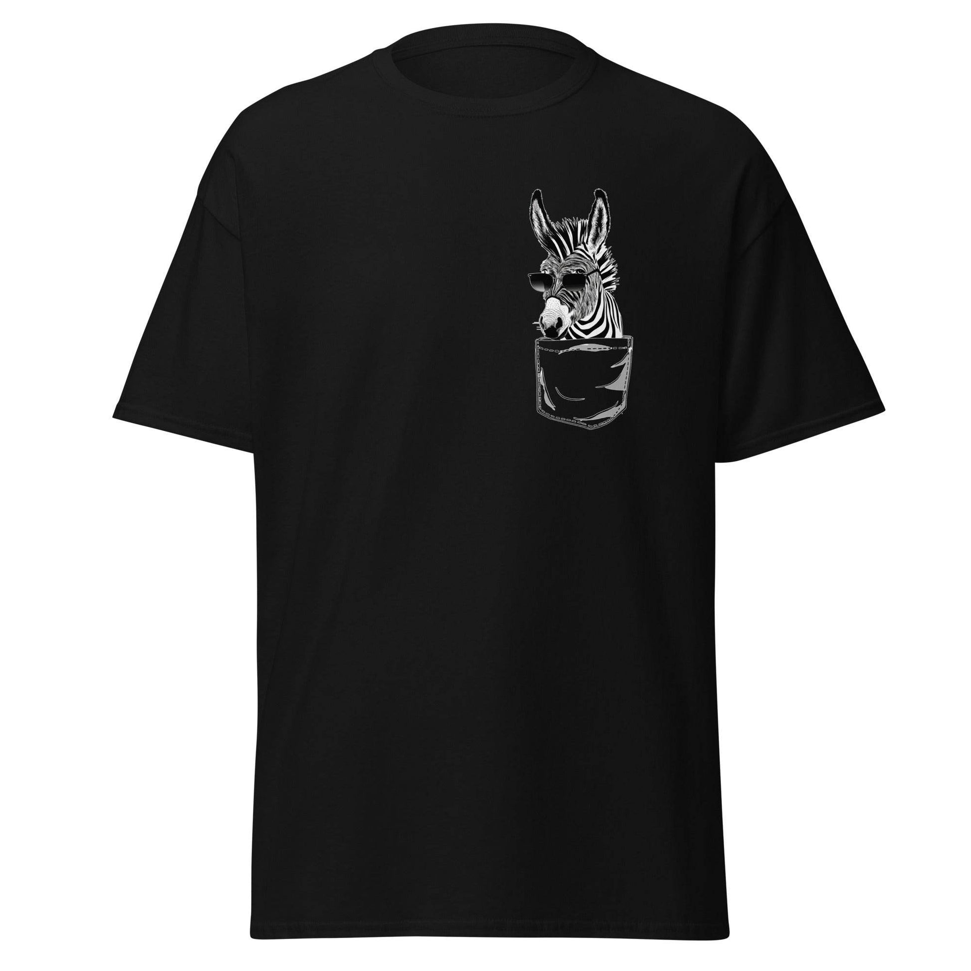 Cute Zebra In A Pocket Funny Pocket Zebra T-Shirt - 101SHIRTS