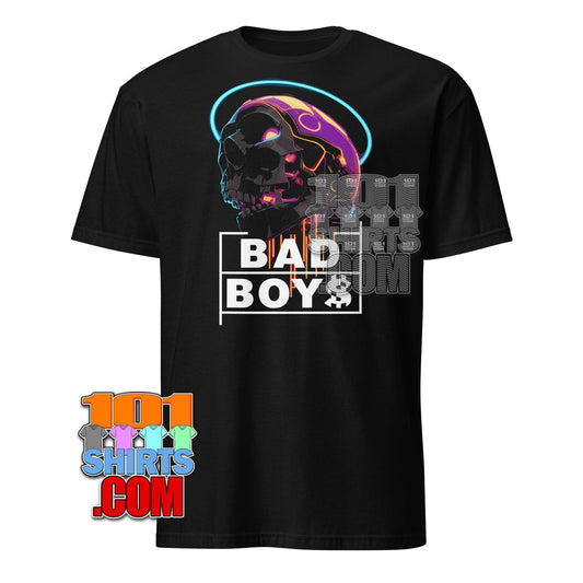 Cyberpunk Skull BAD BOYS T-Shirt - Futuristic Urban Graphic Tee - 101SHIRTS