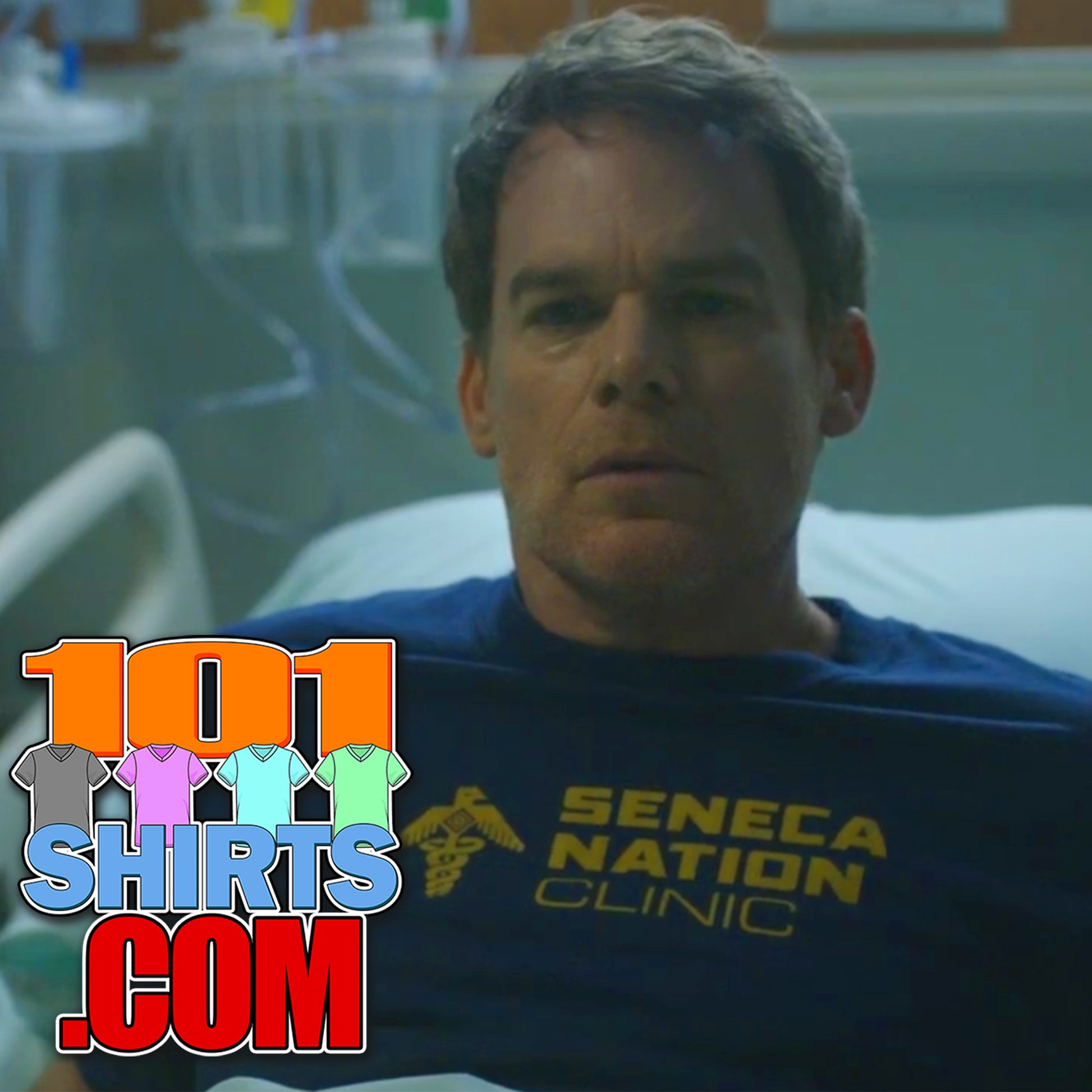 Dexter: Resurrection TV Serie Tee Seneca Nation Clinic Logo Shirt worn by Dexter Morgan 