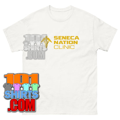 white Dexter: Resurrection Tee Seneca Nation Clinic Logo T-Shirt