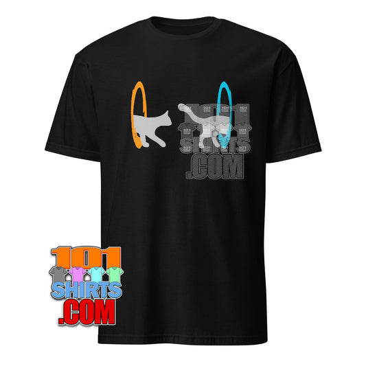 Dimensional Portal Cat T-Shirt: For Gamers, Cat Lovers, & Science Fiction Fans! Tee