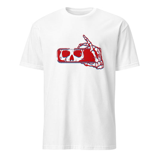 Don't Look Back Skull Rear View Mirror Art Vintage Tee Shirt T-Shirt