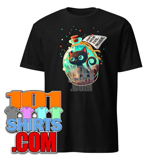 Don't Open Evil Inside Cat Potion Bottle Funny Satanic T-Shirt