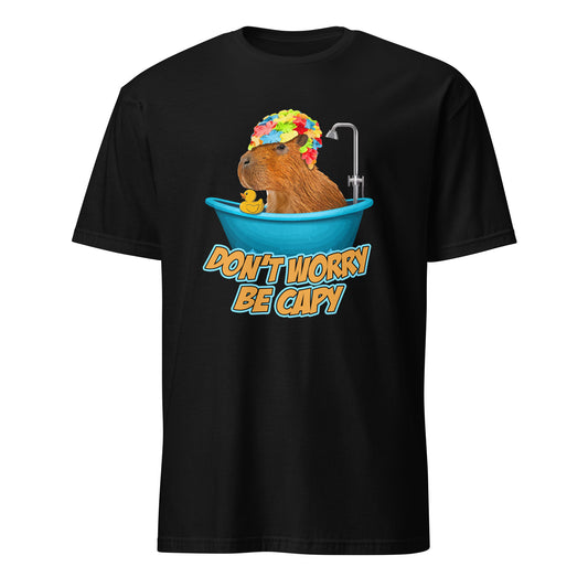 Don't Worry be Caby Funny Cute Capybara in Bathtub Animal Lovers T-Shirt