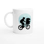 E.T. Bike Ride Parody Mug - Alien Encounter, Cult Film Homage, Funny Sci-Fi Coffee Cup