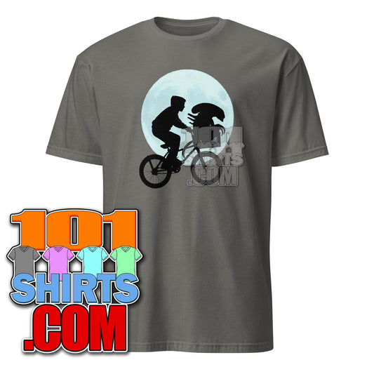 E.T. Movie Eliot Bicycle Moon Alien Xenomorph Parody Funny T-Shirt