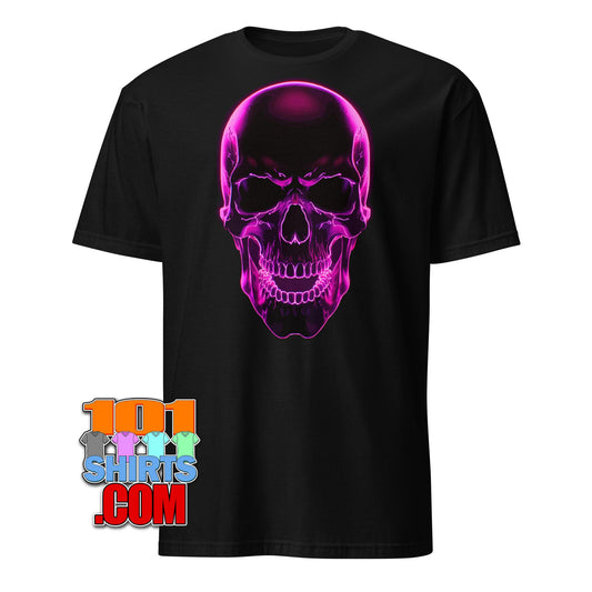 Electrifying Neon Pink Skull T-Shirt – Glow with Edgy Style! Tee