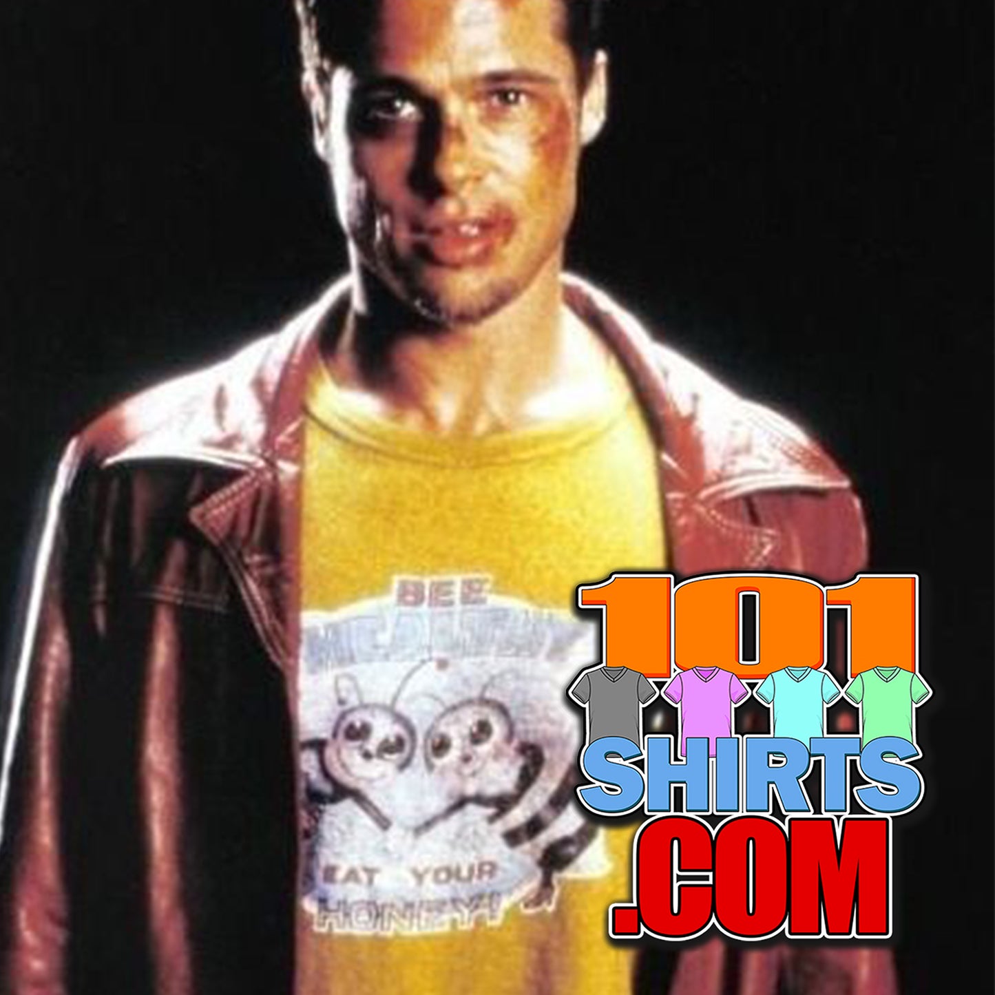 Fight Club Movie Bee Healthy Eat Your Honey Brat Pitt as Tyler Durden T-Shirt