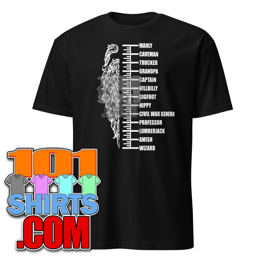 Funny "Beard Growth Levels" T-Shirt - Humorous Facial Hair Tee