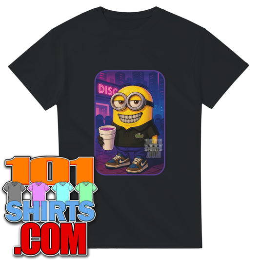 Gangster Minion with Grillz & Lean T-Shirt: Unique, Urban, & Edgy Pop Culture Statement! Tee