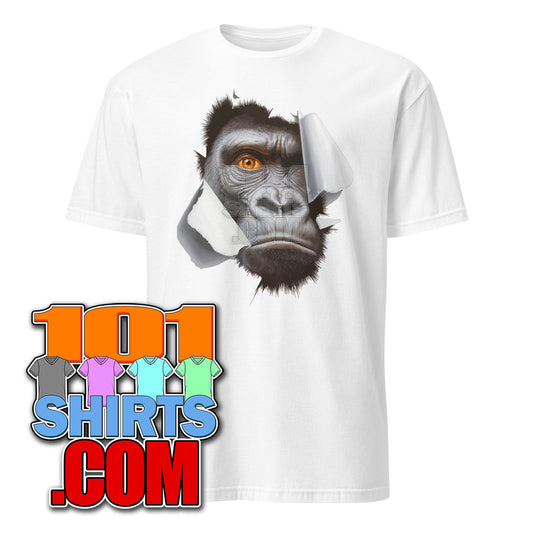 Gorilla Face ripped out Paper Wall Funny T-Shirt