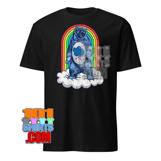 Grumpy Bear Unleashed T-Shirt - Edgy Rainbow Funny Dark Humour Apparel Tee