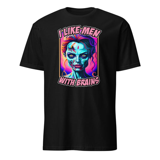 I Like Man with Brains Funny Scary Halloween Zombie Angelina Jolie Parody T-Shirt