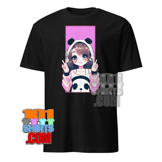 Kawaii Anime Girl Panda T-Shirt: Cute Japanese Style Art & Manga Fan Tee - Adorable Gift for Anime Lovers! T-Shirt